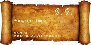 Venyige Imre névjegykártya